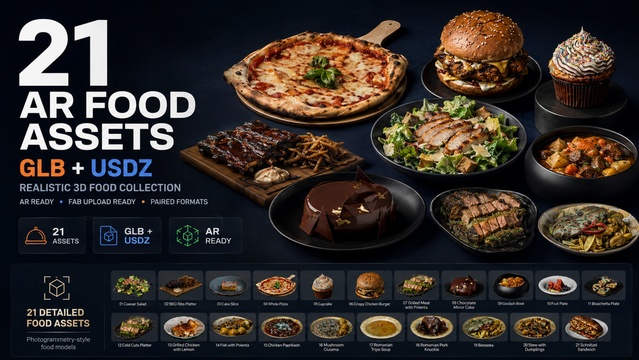 AR Food Collection Vol. 1 — Cobalt Game Assets
