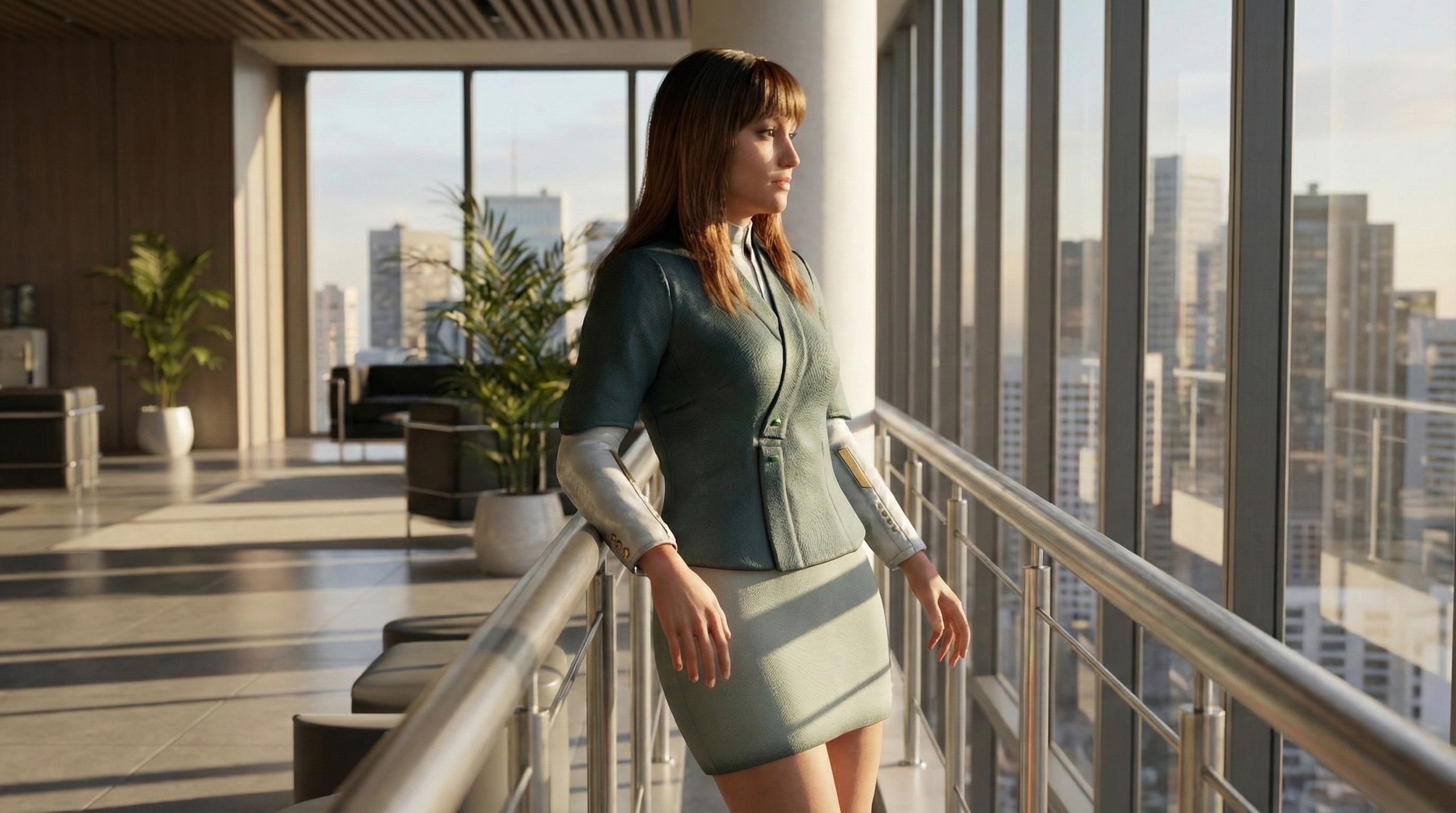 Media 1 for listing Elegant Neo Tokyo Blazer and Pencil Skirt Set metahuman compatible
