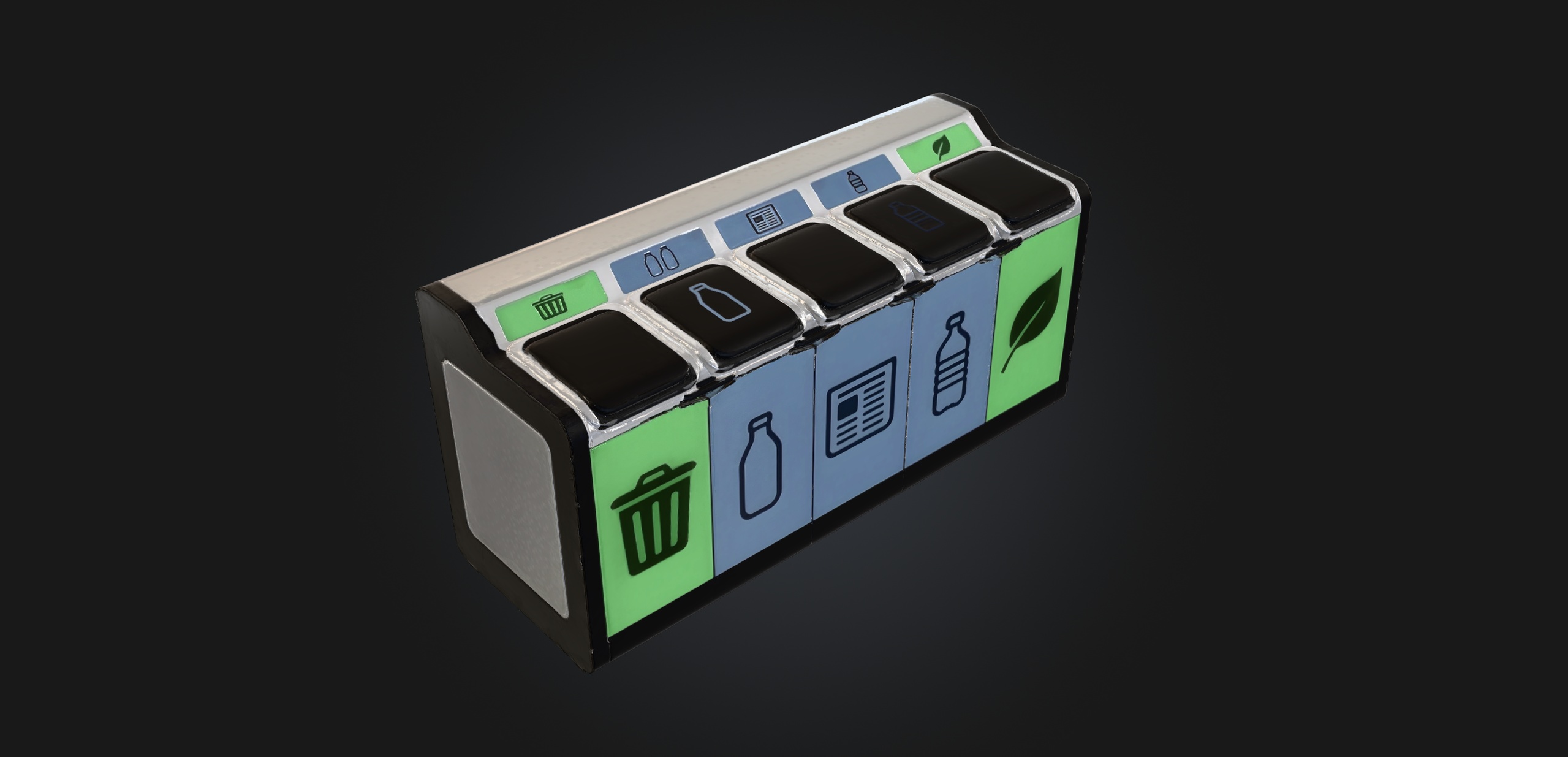 Media 1 for listing Modern Airport Recycling Bin