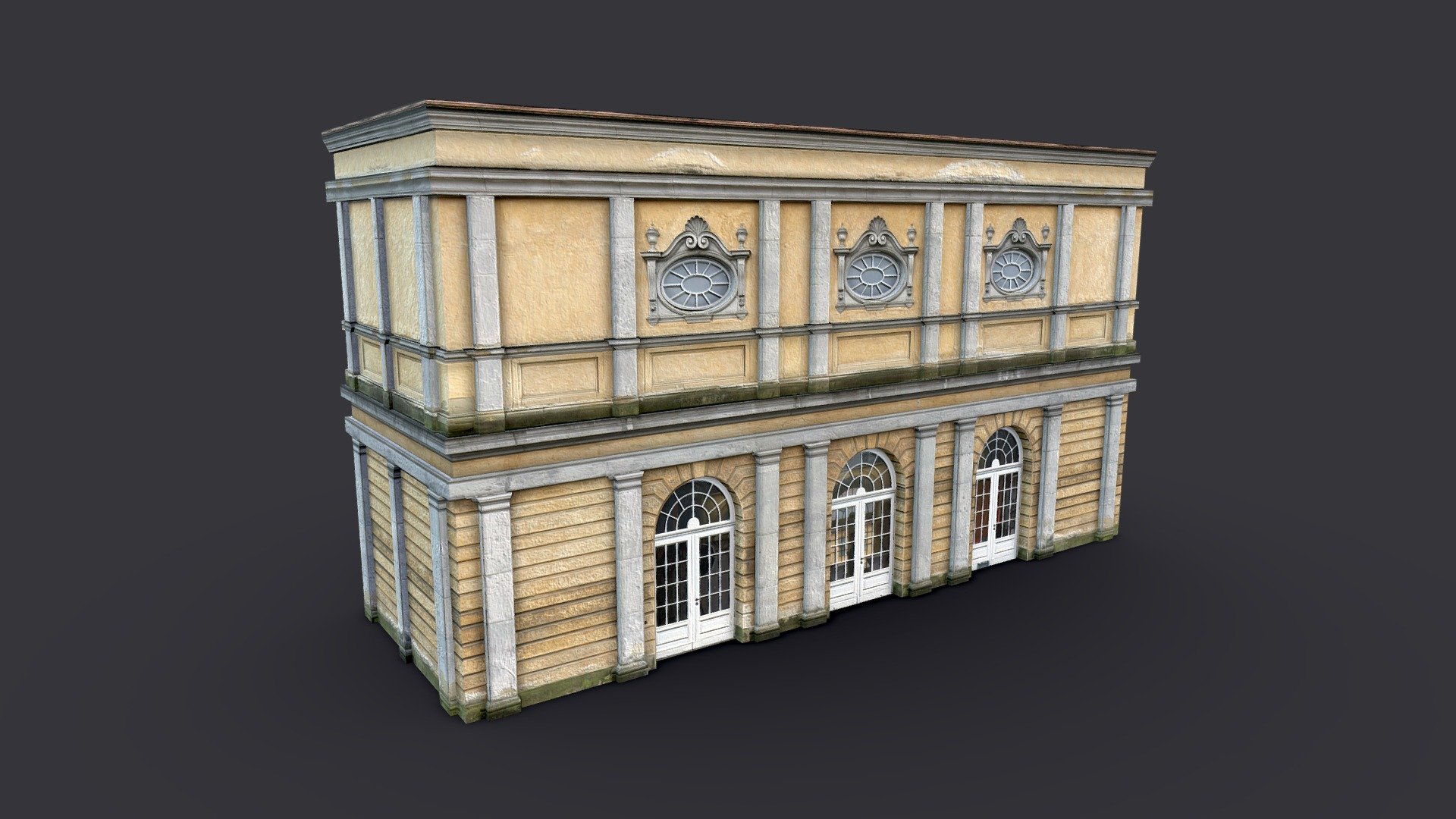 Colar Building Yellow Building With Columns | Fab
