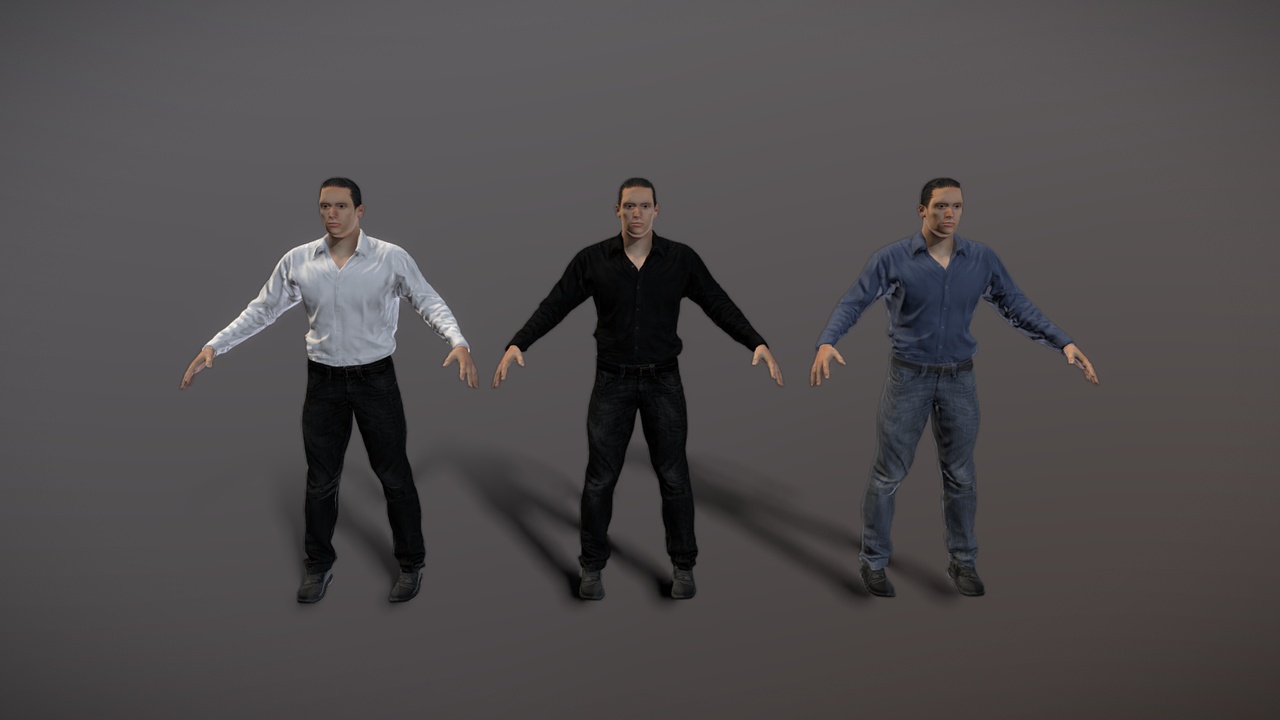 Media 1 for listing Casual Male with Outfit Variants (Game-Ready)
