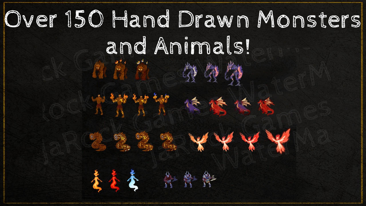 Media 1 for listing 160 Hand Drawn Monsters & Animals