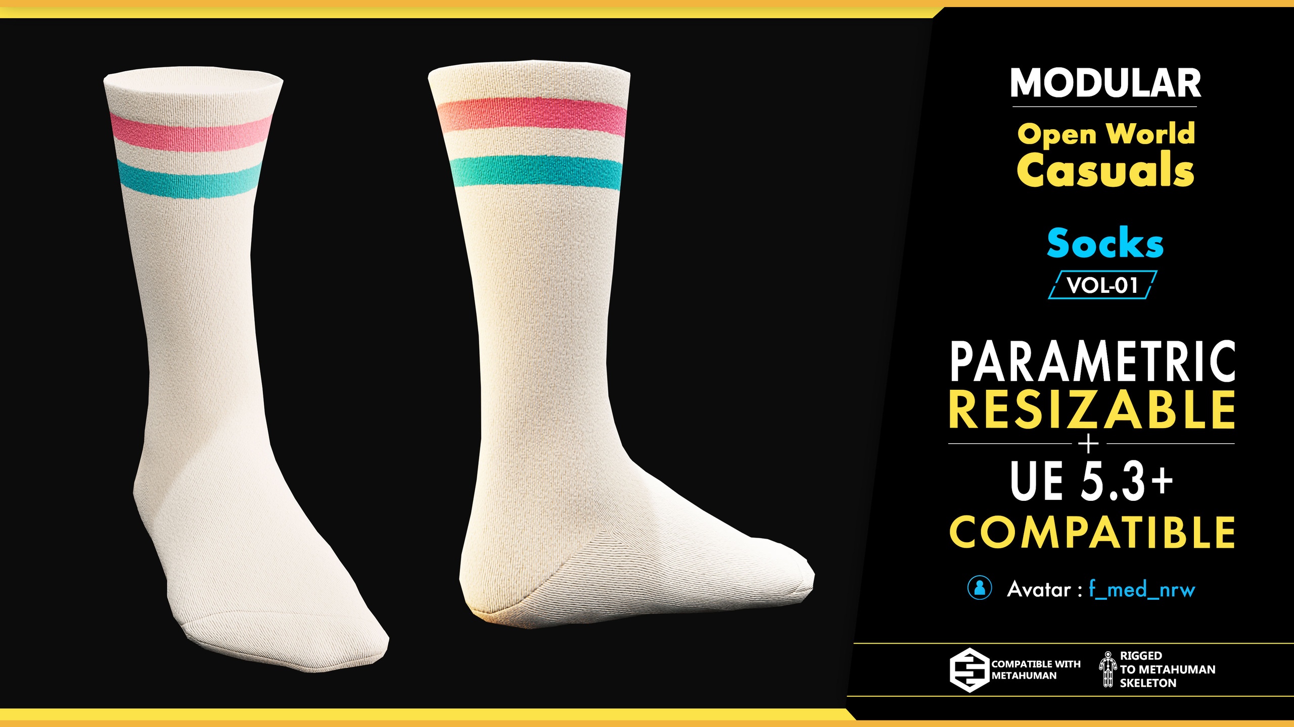 Media 1 for listing 3D Socks Model For Metahuman