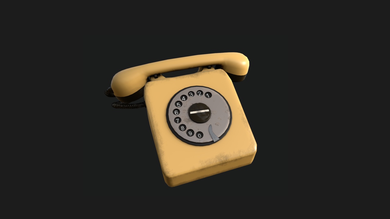 Media 1 for listing Vintage Rotary Telephone – Clean & Dirty Textures (UE5, Unity)