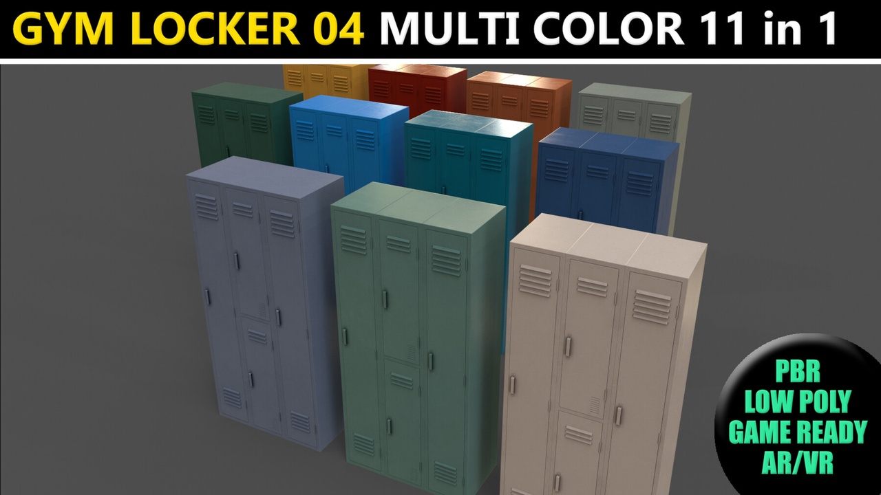 Media 1 for listing School Gym Locker 04 - Multi Color PBR