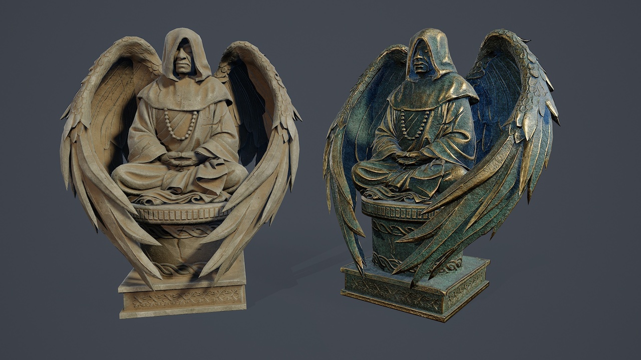 Media 1 for listing Monk Angel Statue PBR v2