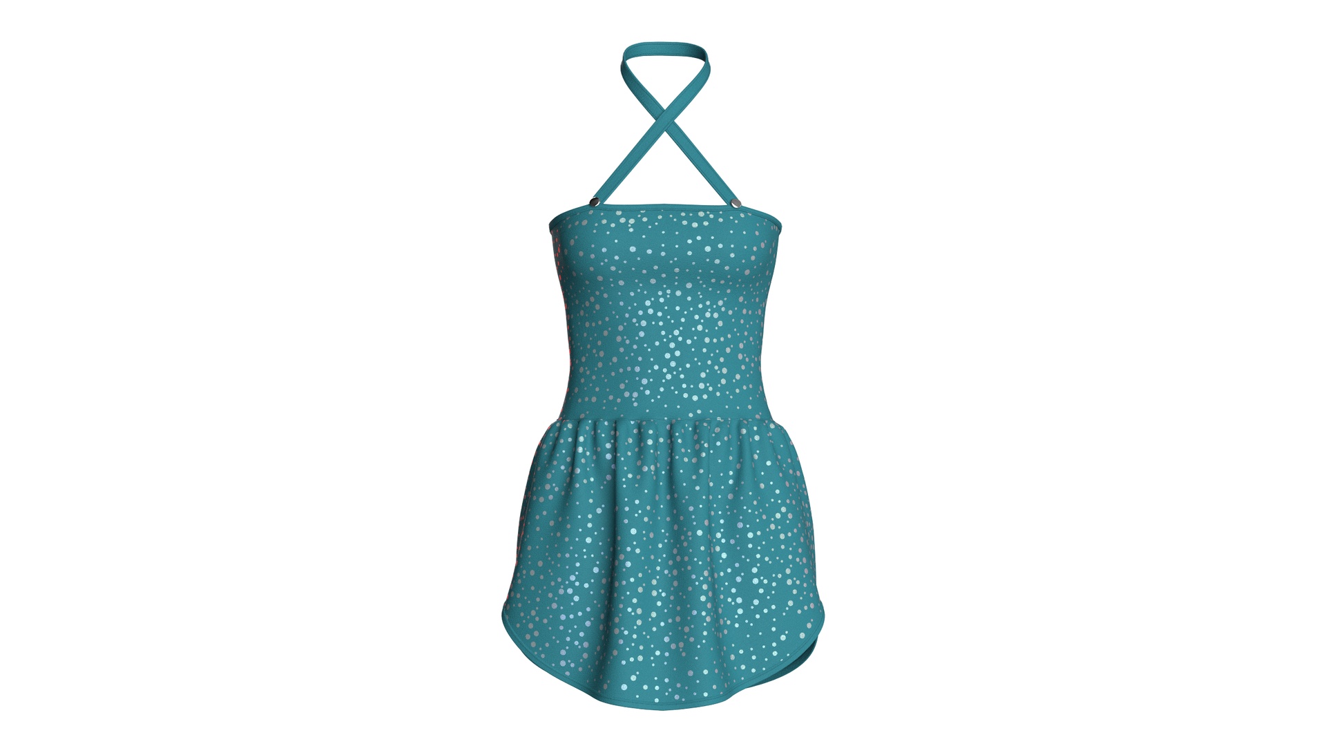 Media 1 for listing Girls Polka Dot Ruffle Hem Halter Top | High Poly