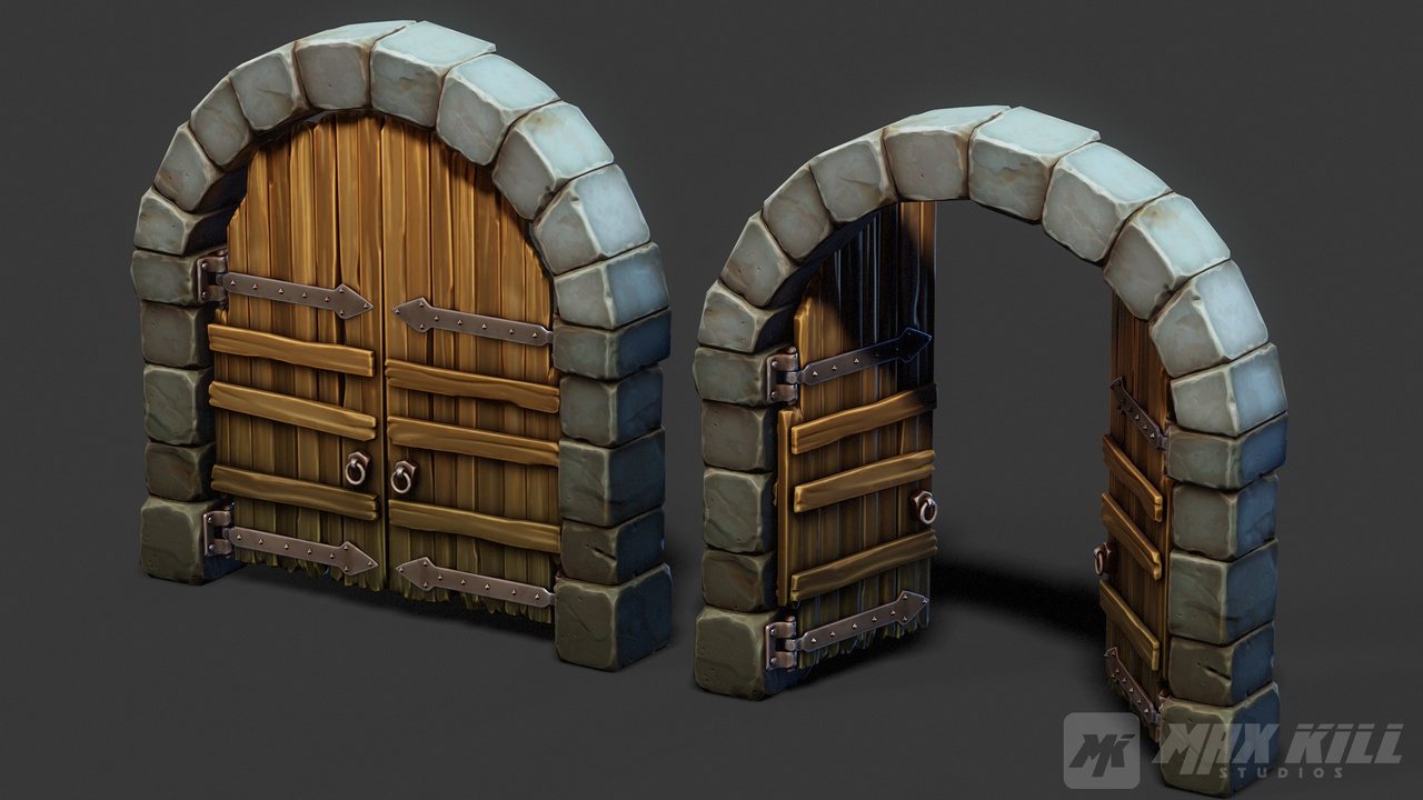 Media 1 for listing Stylized Medieval Stone Arch Gate
