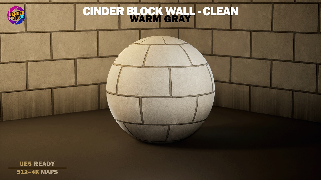 Media 1 for listing Cinder Block Wall – Clean Warm Gray