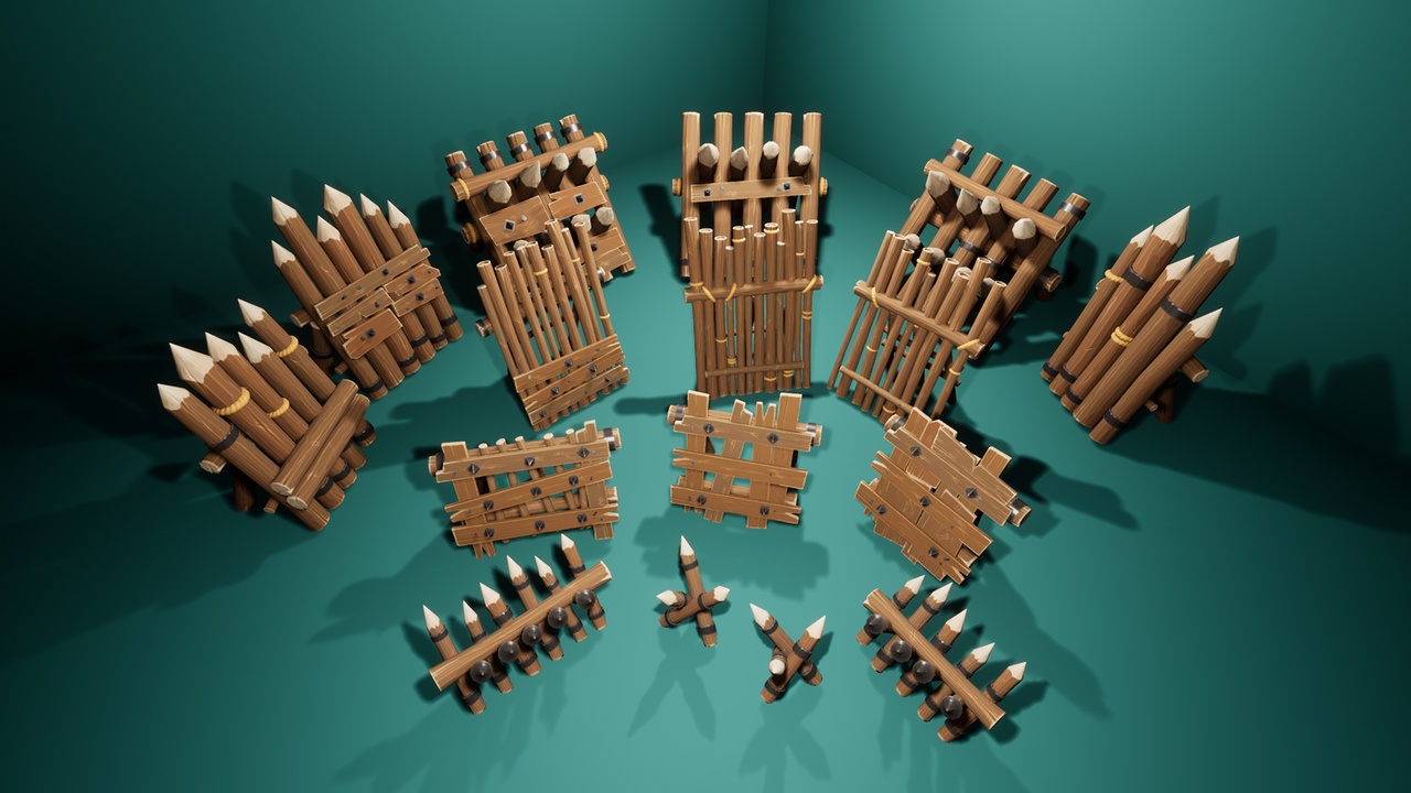 Media 1 for listing Stylized PBR Barricades Pack