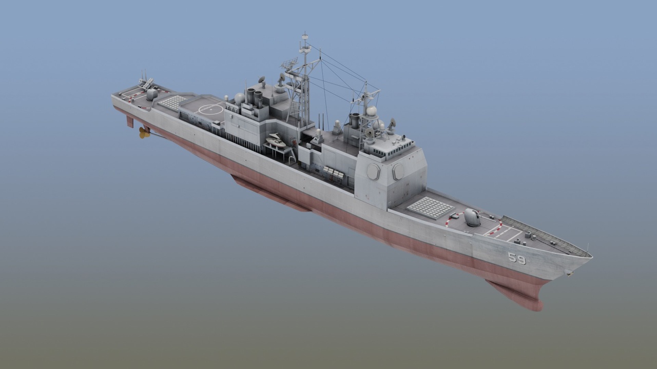 Media 1 for listing CG-59 USS Princeton Ticonderoga Class AEGIS Cruiser US Navy Game Ready 3D Model