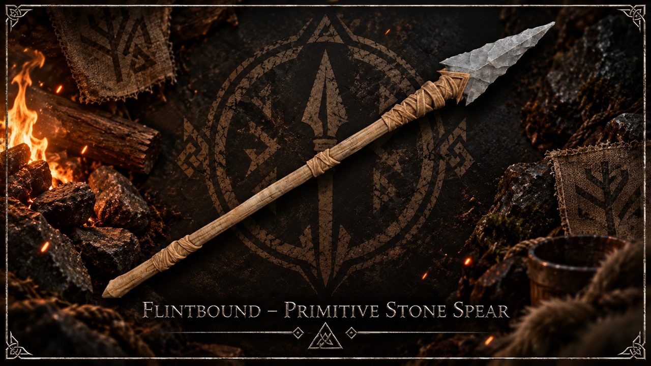 Media 1 for listing Flintbound – Primitive Stone Spear