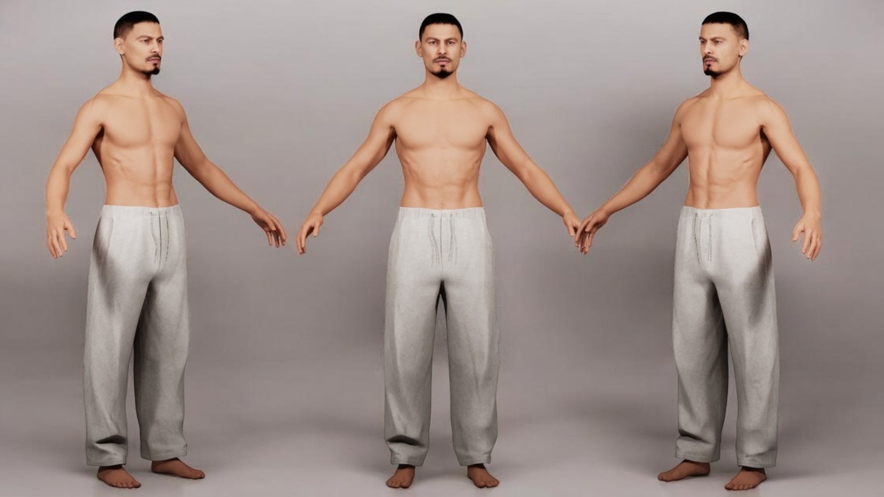 Media 1 for listing Unisex Linen Baggy Pants - Metahuman Compatible