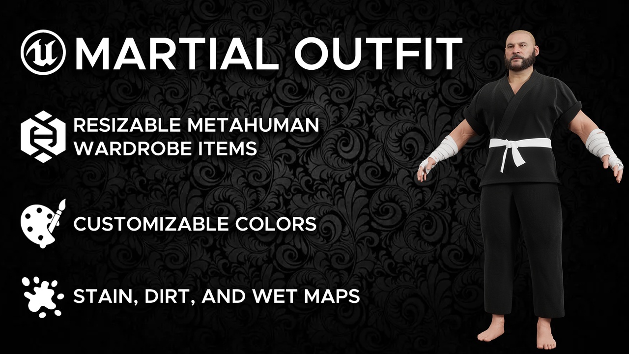 Media 1 for listing MetaHuman Martial Arts Outfit - Karate Costume