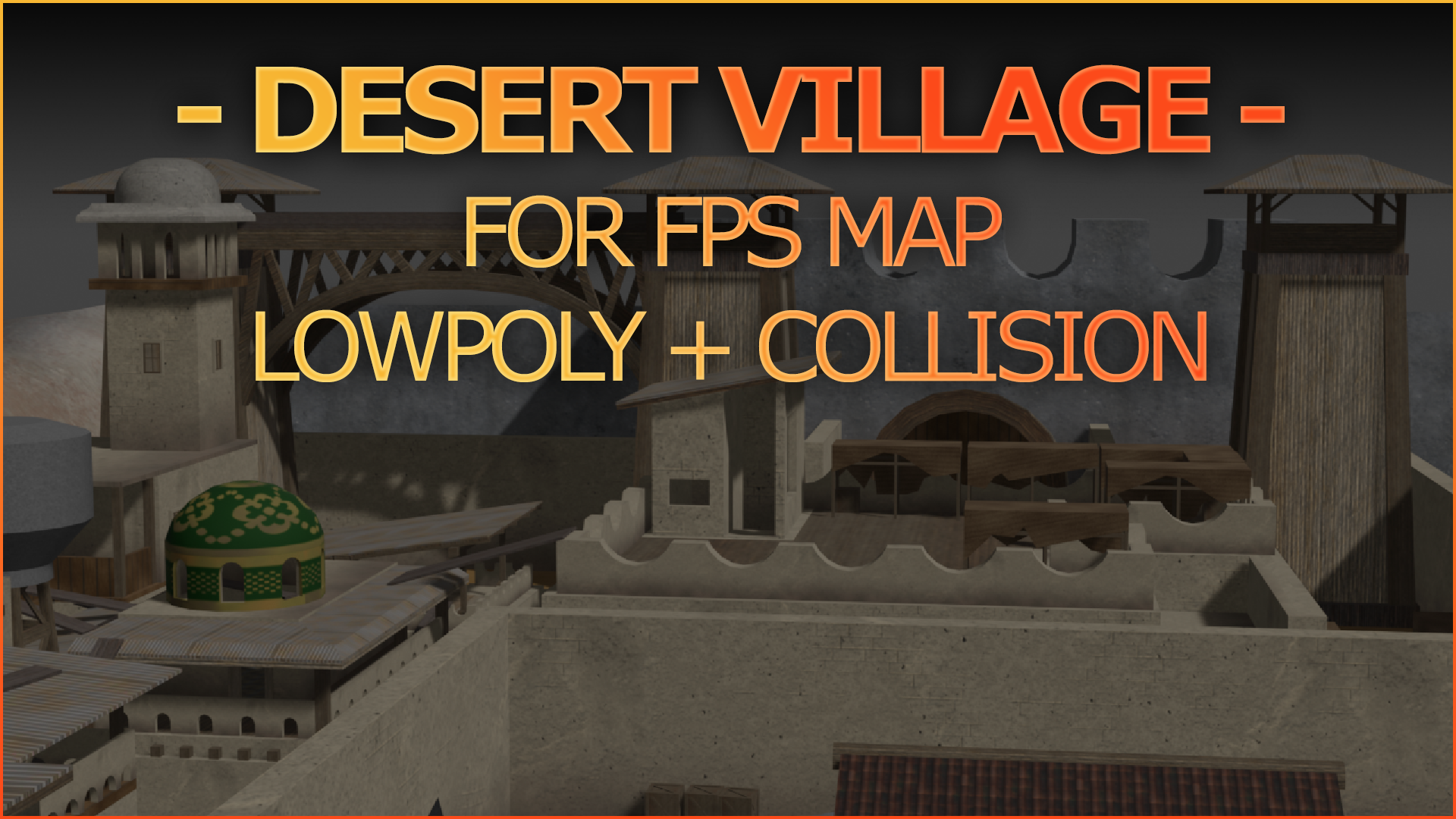 FPS MAP + COLLISION - DESERT VILLAGE | Fab