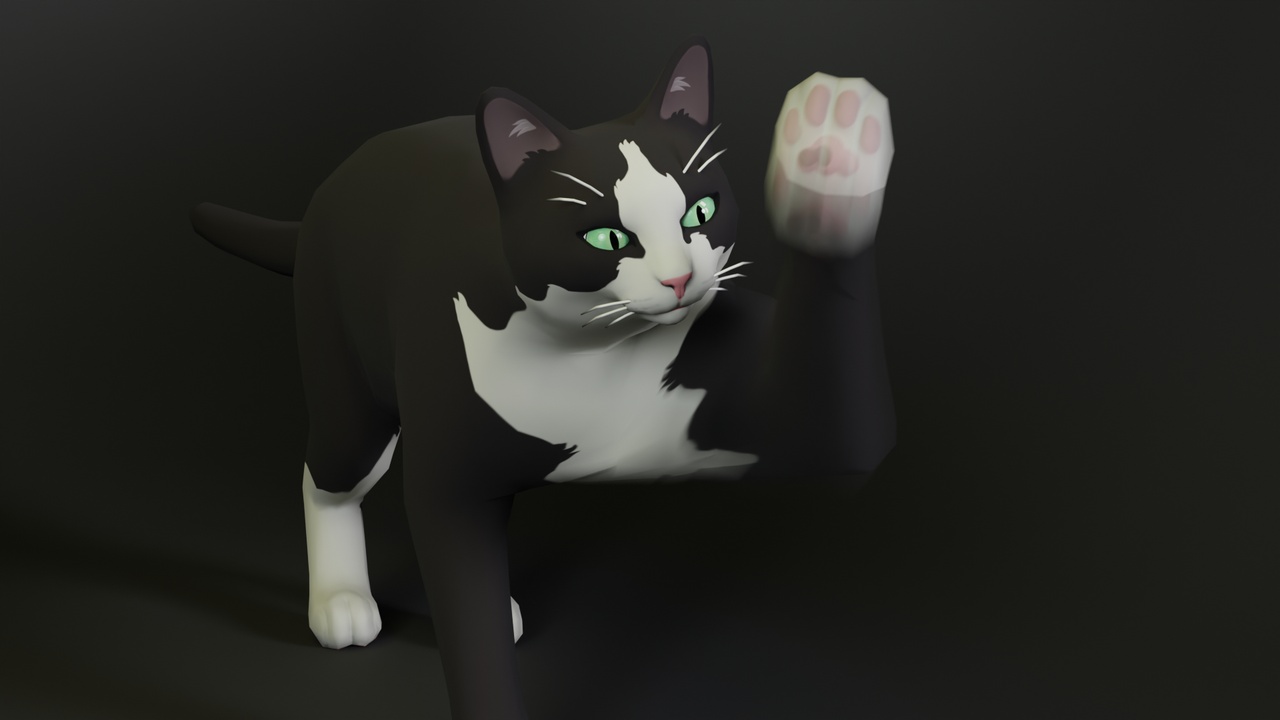 商品 Low Poly Tuxedo Cats 的媒体 1
