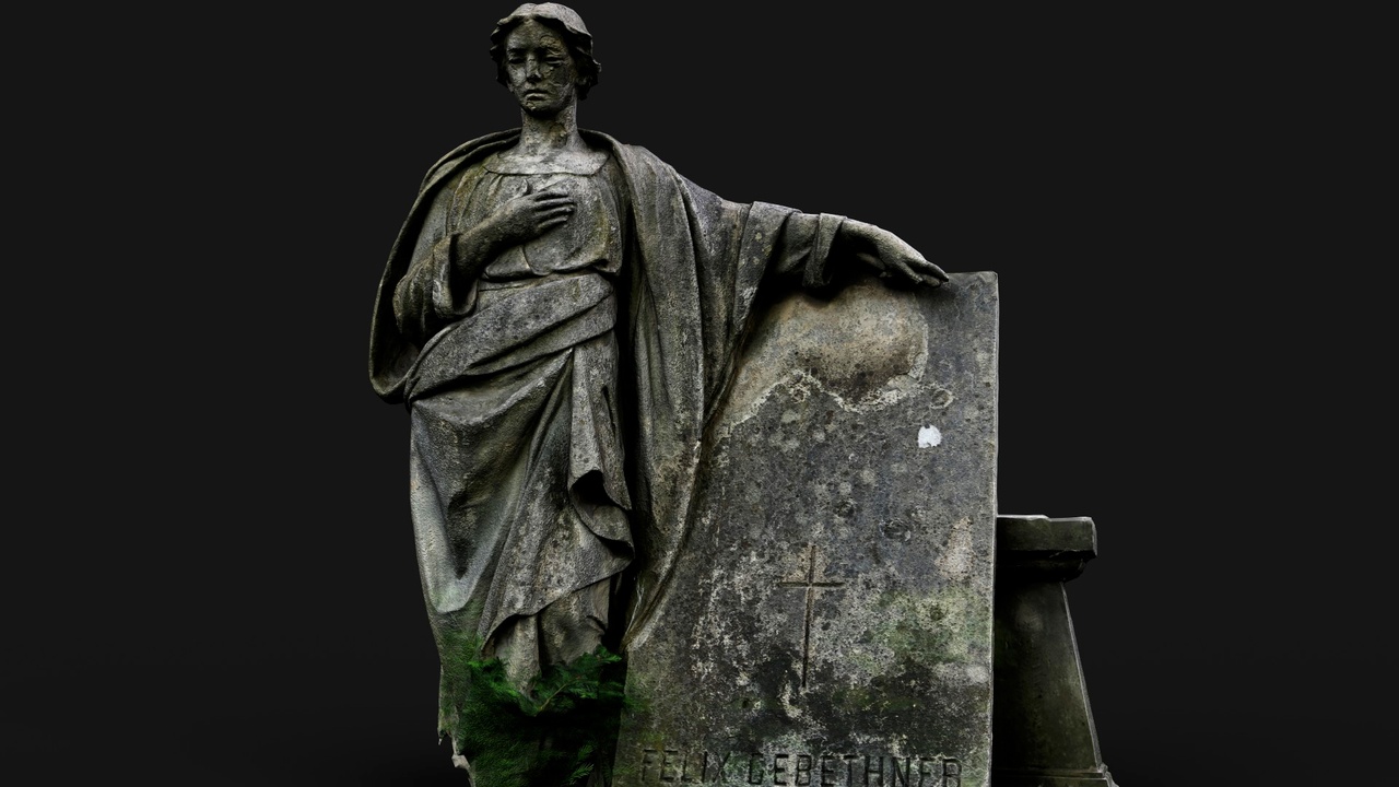 Media 1 for listing graveyard old mossy stone figure frontpart PBR photogrammetry