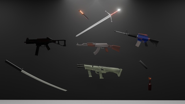 Low Poly Weapon Pack Game Ready Free 3D model | Fab