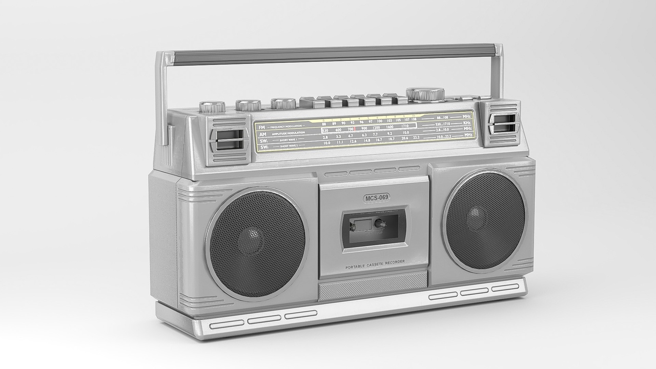 Media 1 for listing Retro portable radio cassette low-poly