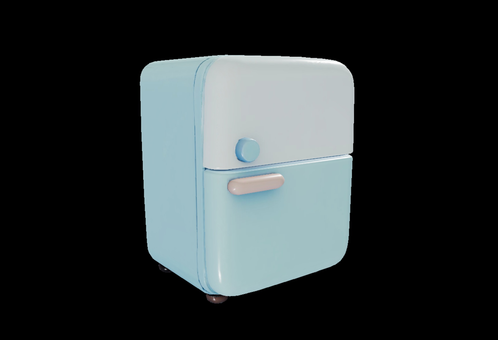 Media 1 for listing Stylized Mini Fridge – Retro Cartoon Refrigerator