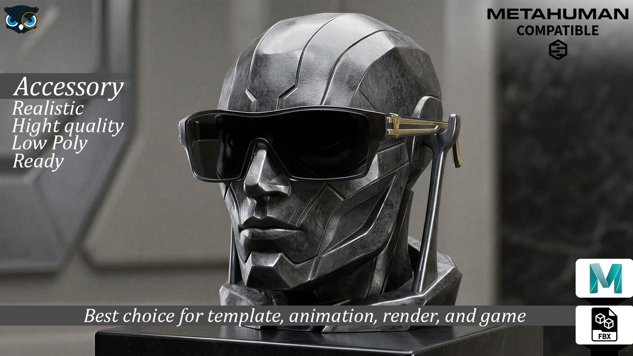 Media 1 for listing Cyber-Elite Tactical Shield Sunglasses MetaHuman  Compatible