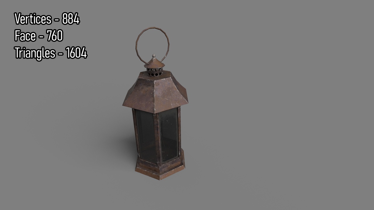 Media 1 for listing Lantern 3D Model Lowpoly Gameready