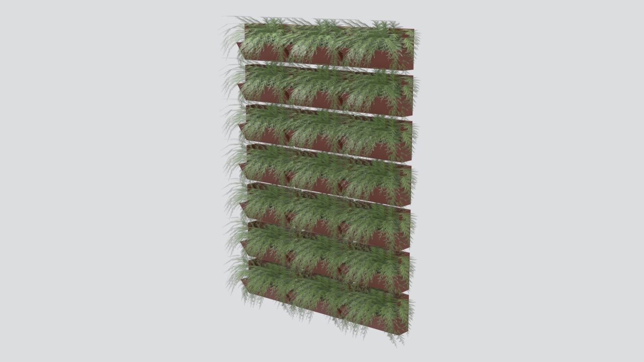 Media 1 for listing Stacked Planter Green Wall with Cascading Fern 3D Model