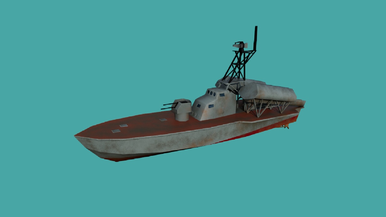 Media 1 for listing Project 183R Missile Boat — Lowpoly Cold War Fast Attack Craft