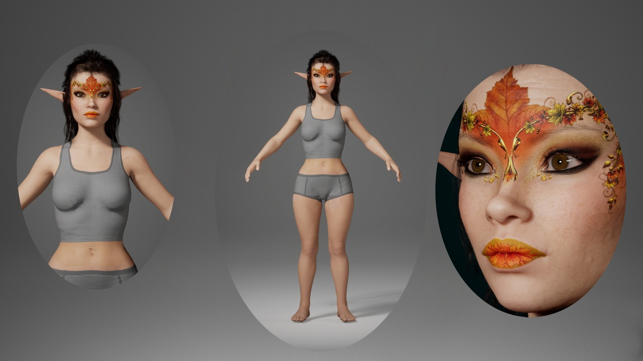 Media 1 for listing Editable Metahuman Short Elf - Mel.With hair, no clothing included.