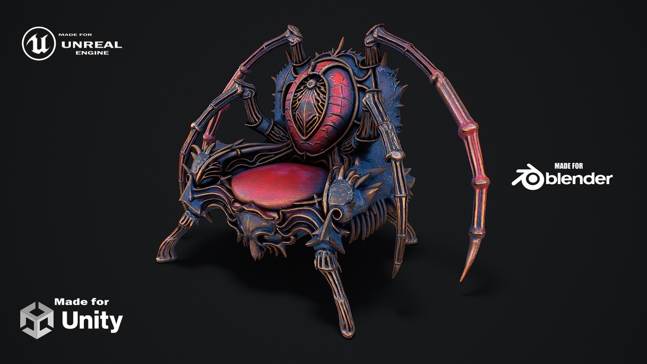 Media 1 for listing Fantasy Throne 9 game ready 3d model