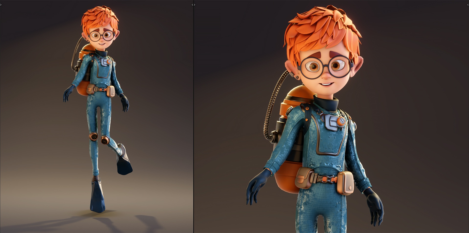 Media 1 for listing Rigged Stylized Diving Boy - Blender