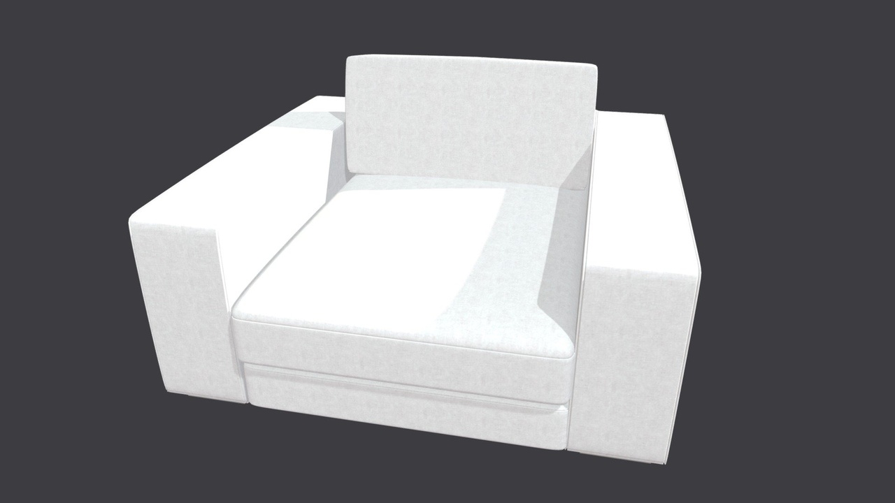 Media 1 for listing White Square Armchair
