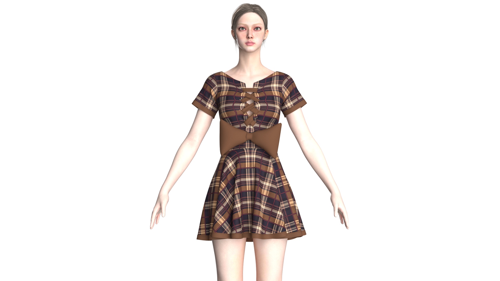 Media 1 for listing Girls Striped Short Dress | High Poly