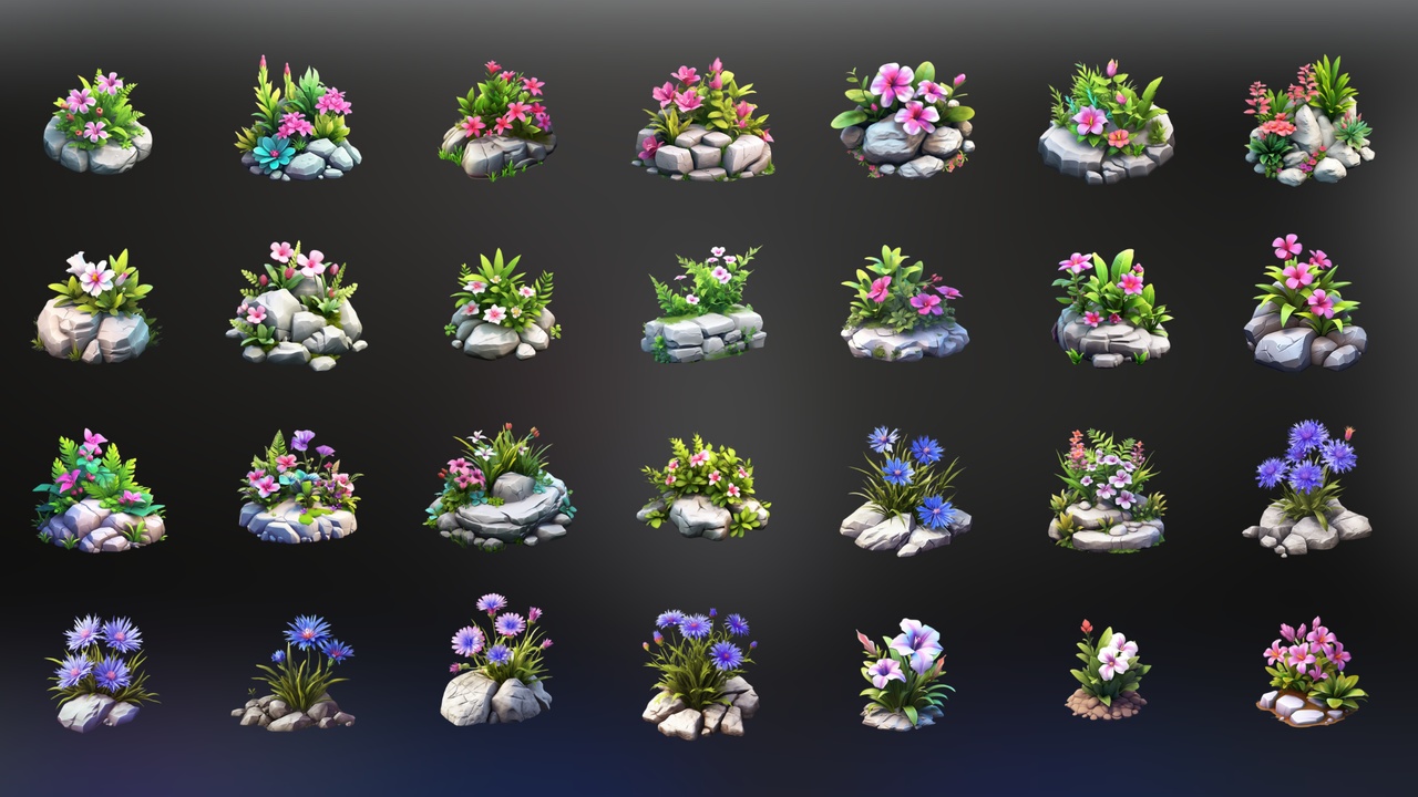 Media 1 for listing Flowers On Stone - Icon Pack