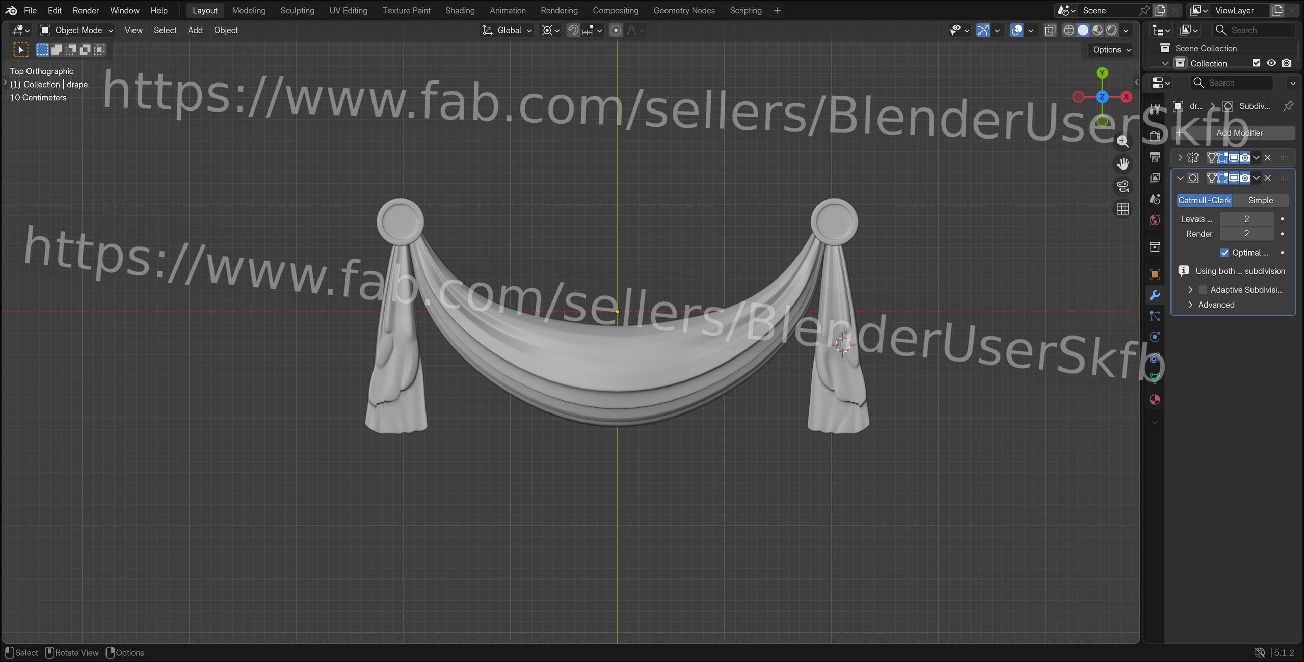 Media 1 for listing Pinned Drape Ornament