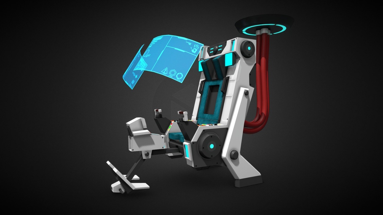 Media 1 for listing Sci-Fi Pilot Chair & Cockpit Console - Game Ready Low Poly