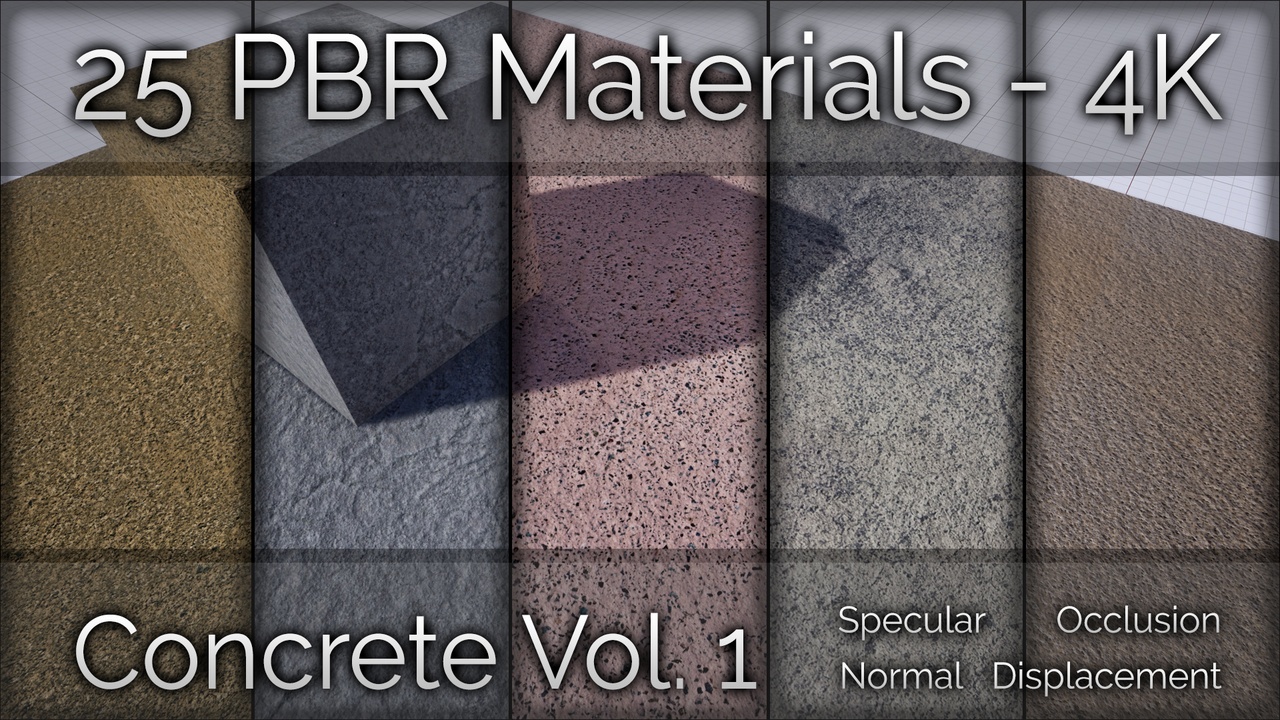 Media 1 for listing 25x Concrete Vol. 1 Seamless 4K PBR Materials