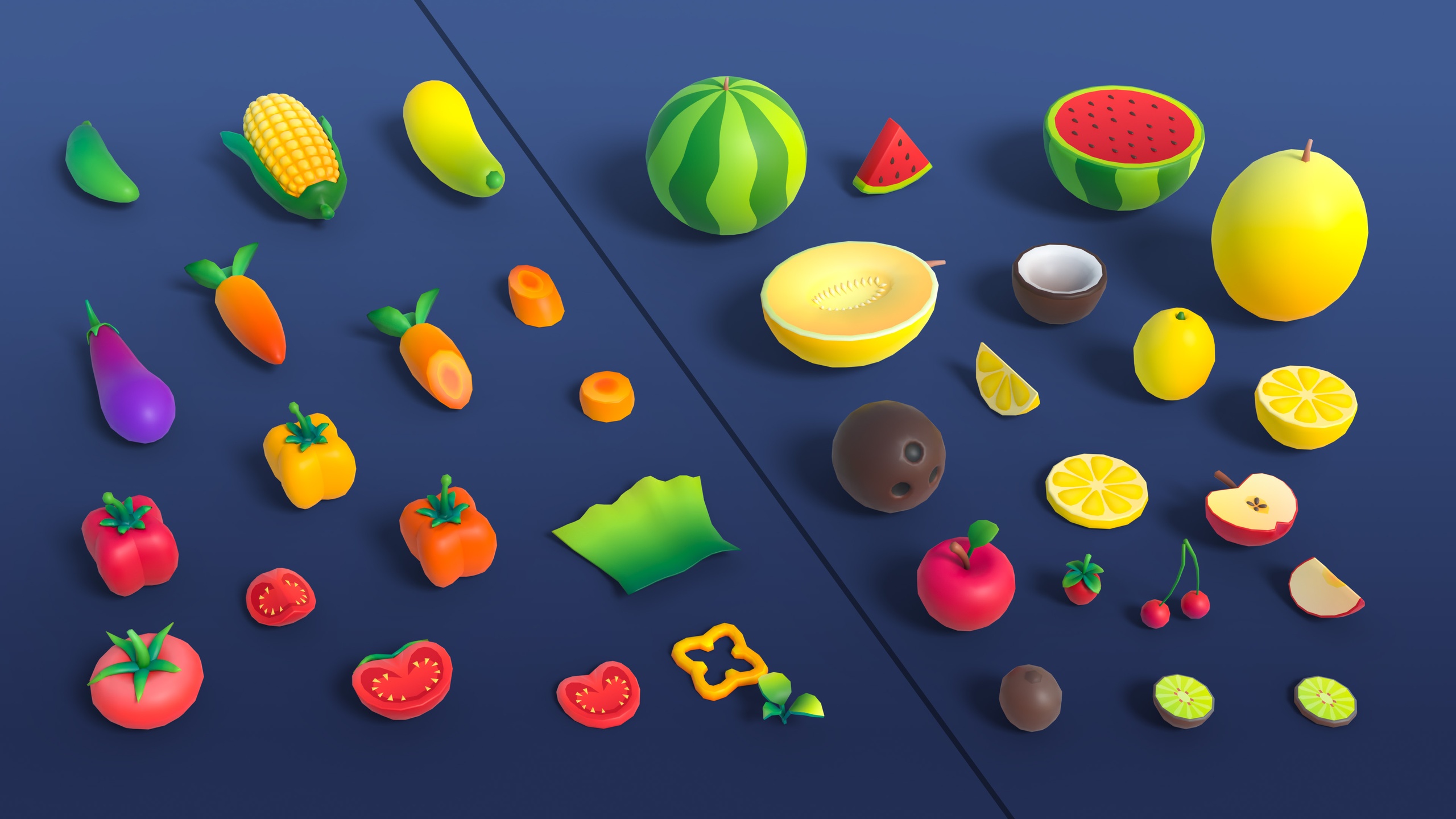 Media 1 for listing Food Mini - Low Poly 3D Models Pack