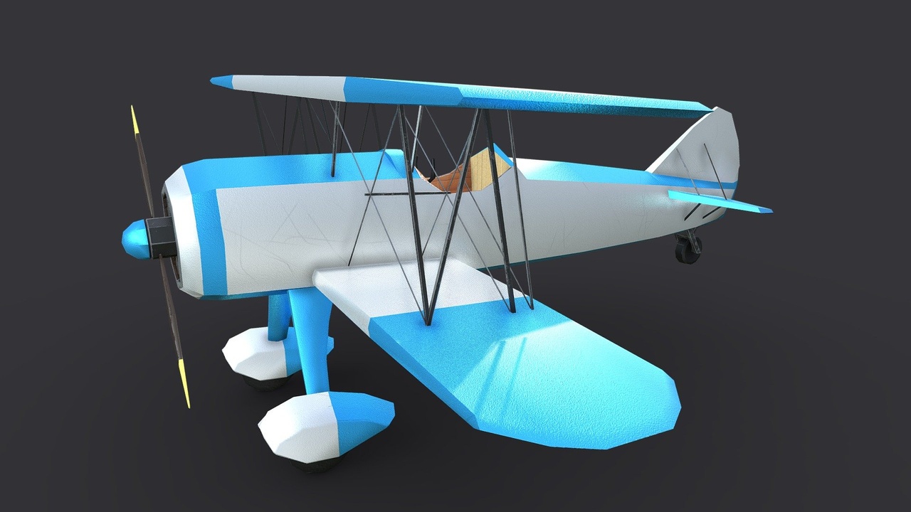 商品 Aeroplane Blue - Low-Poly PBR 的媒体 1