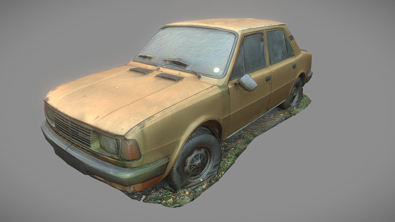 Deflated Car Old car with deflated tires - PBR textured | Fab