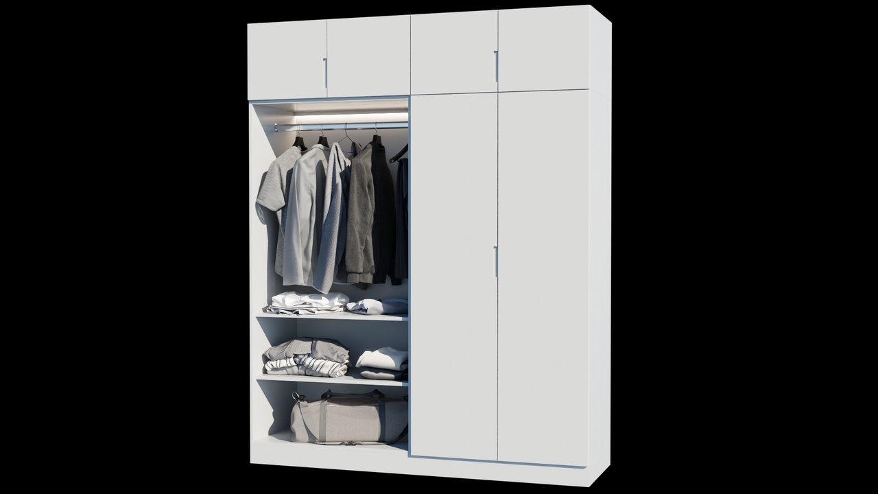 Media 1 for listing Modern 3D Wardrobe with Clothes & Accessories – Blender File
