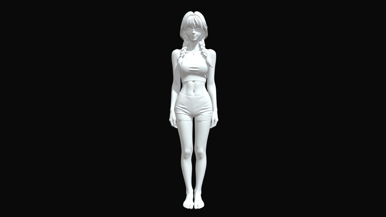 Media 1 for listing 写实女性瑜伽服白模