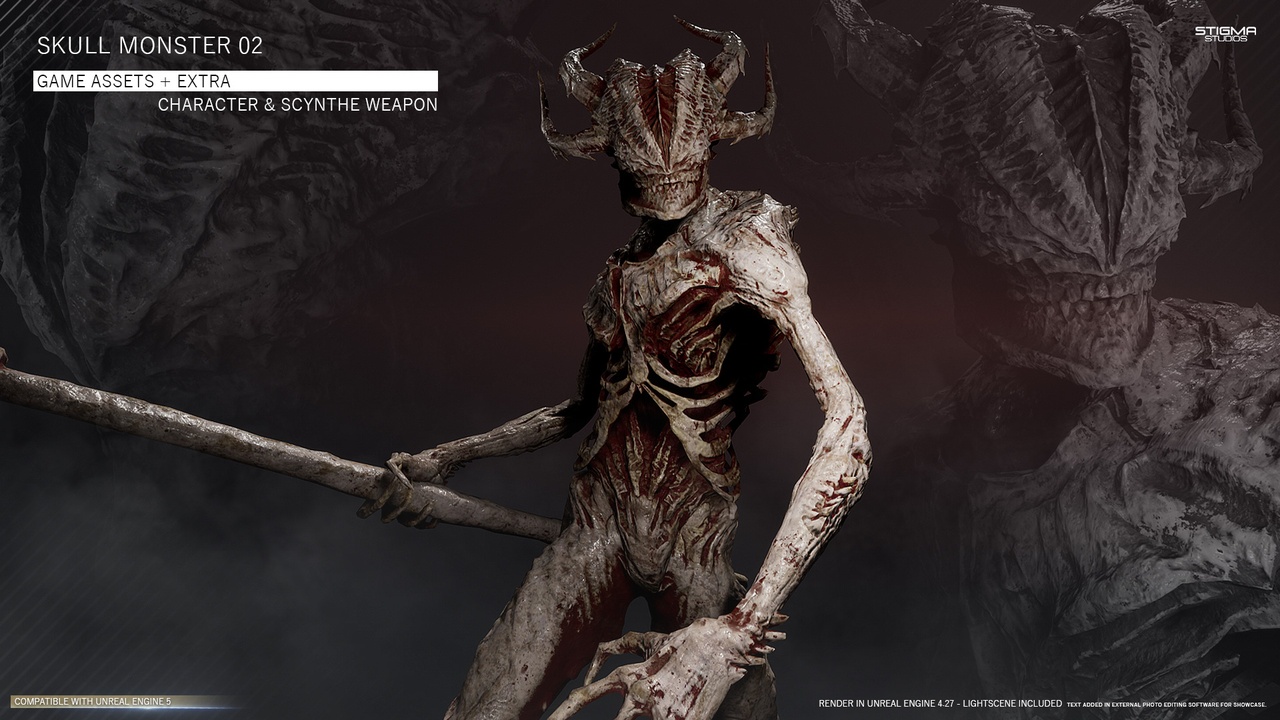 Media 1 for listing Skull Monster 02 - Game Assets + Extra | STIGMA STUDIOS
