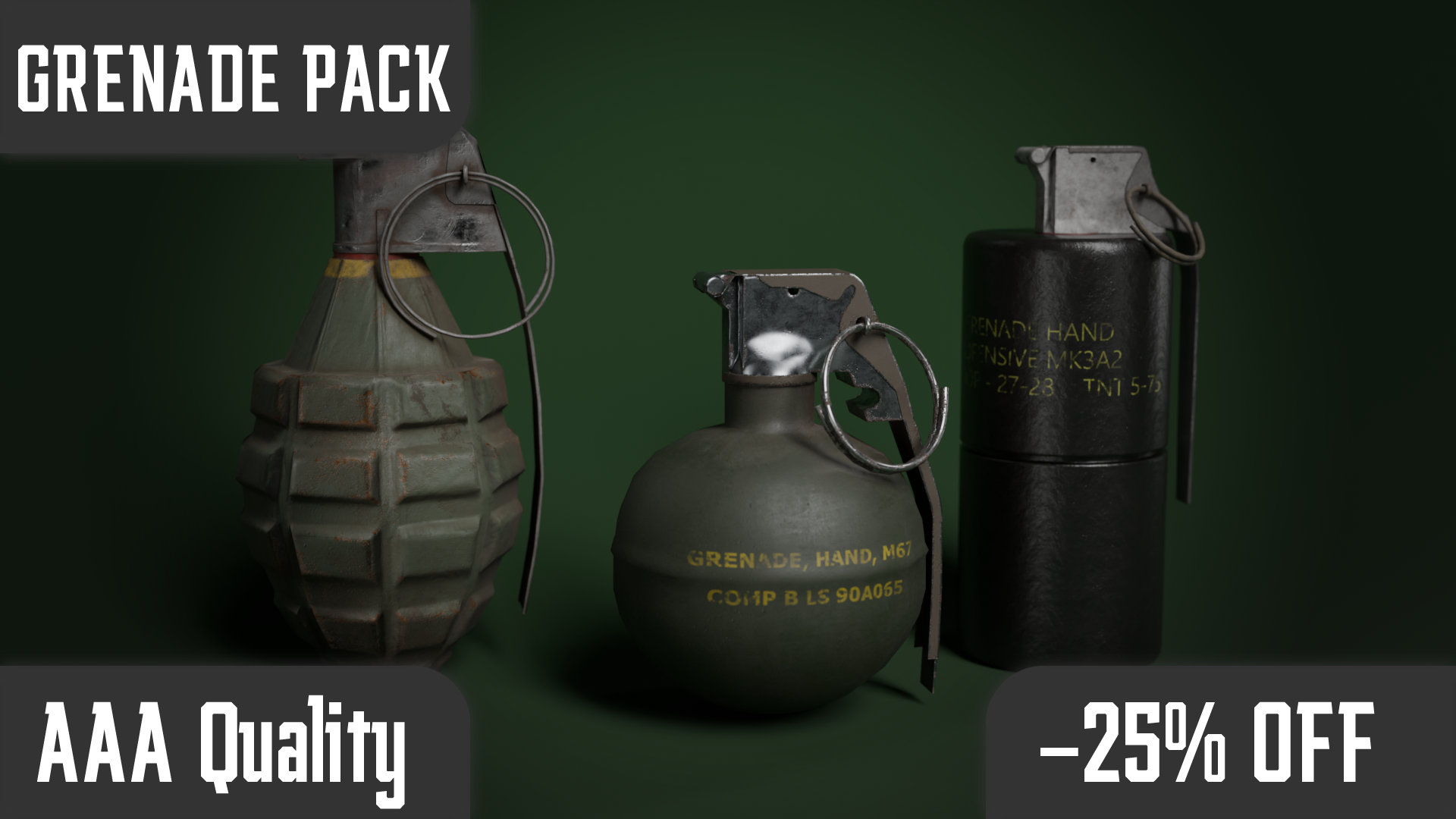 Grenade Pack [Game Ready] | Fab