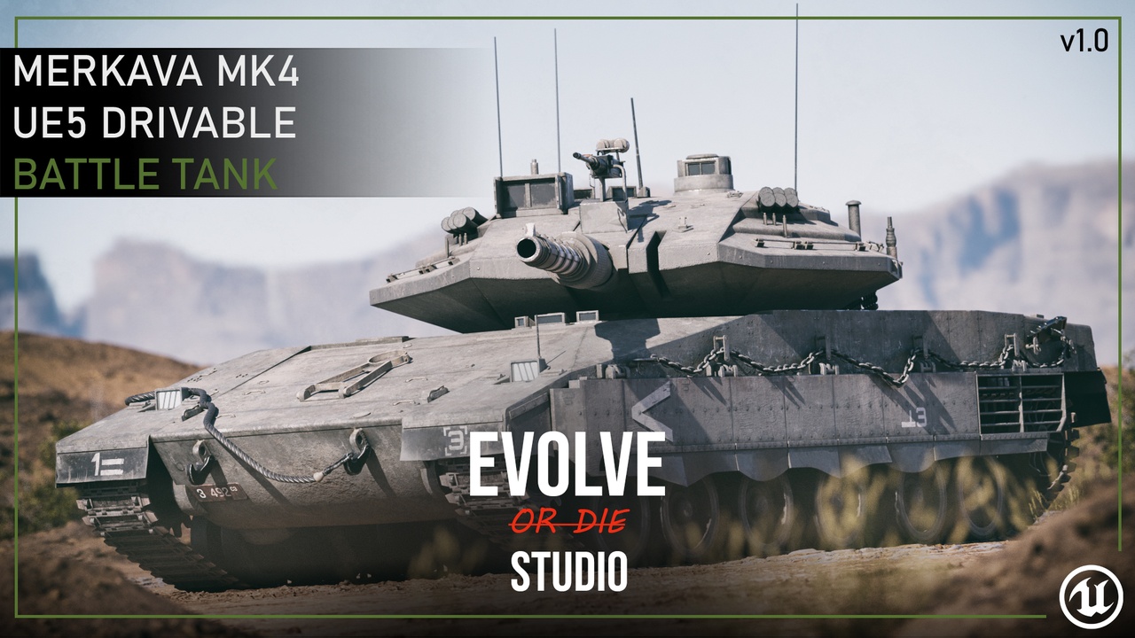 Tank Drivable Merkava Battle Tank