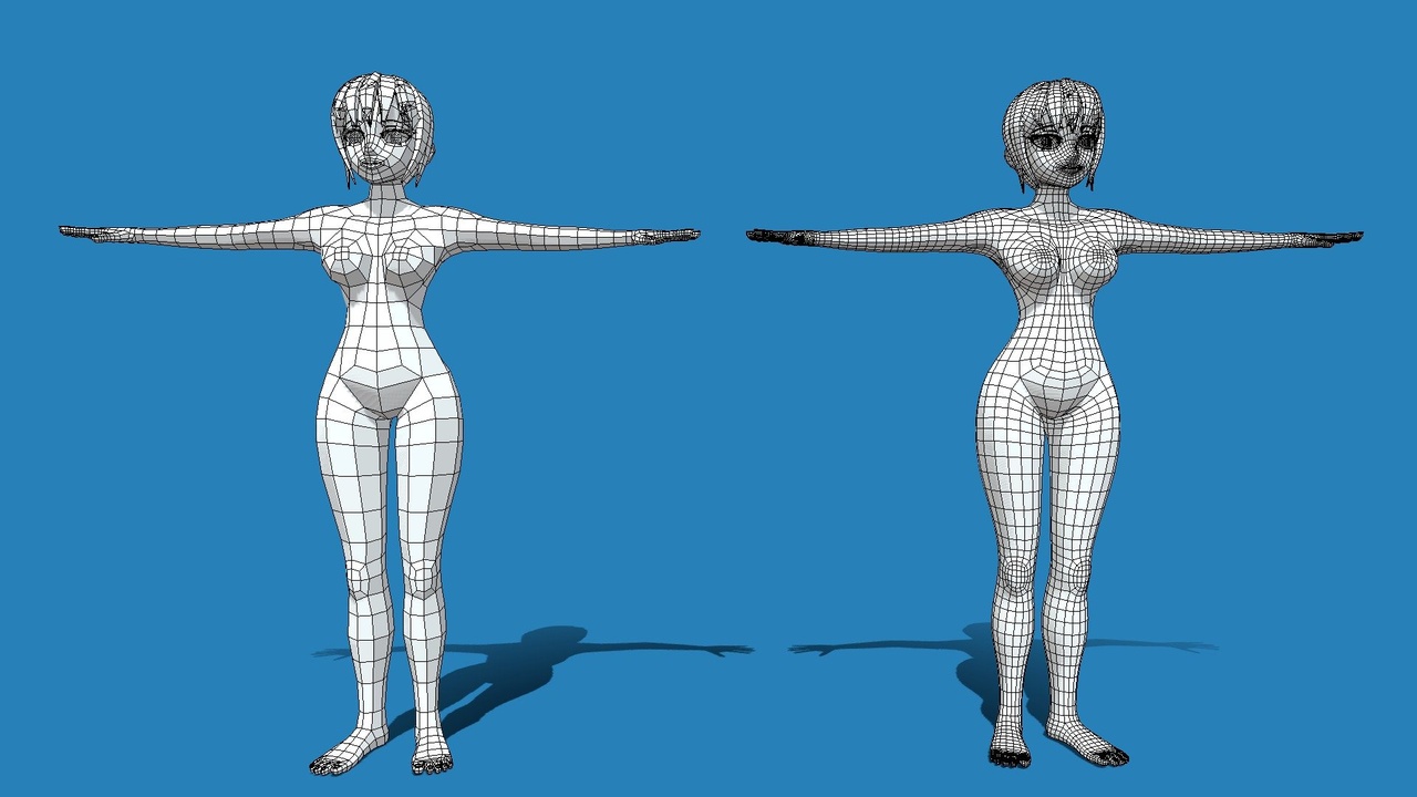 Medium 1 für Eintrag Base Mesh - Femele Anime Character