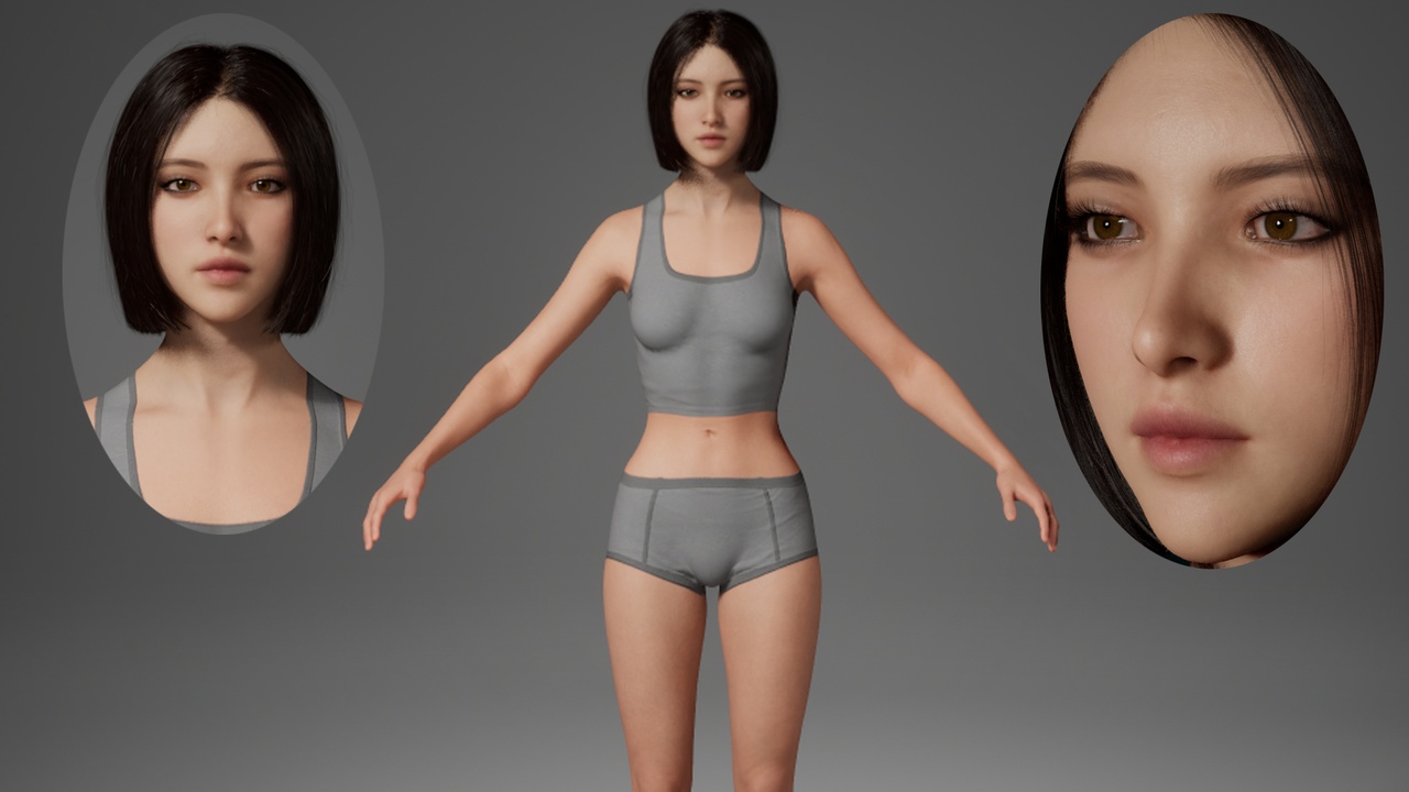 Media 1 for listing Editable MetaHuman female character - Xiayue.With hair, no clothing included.