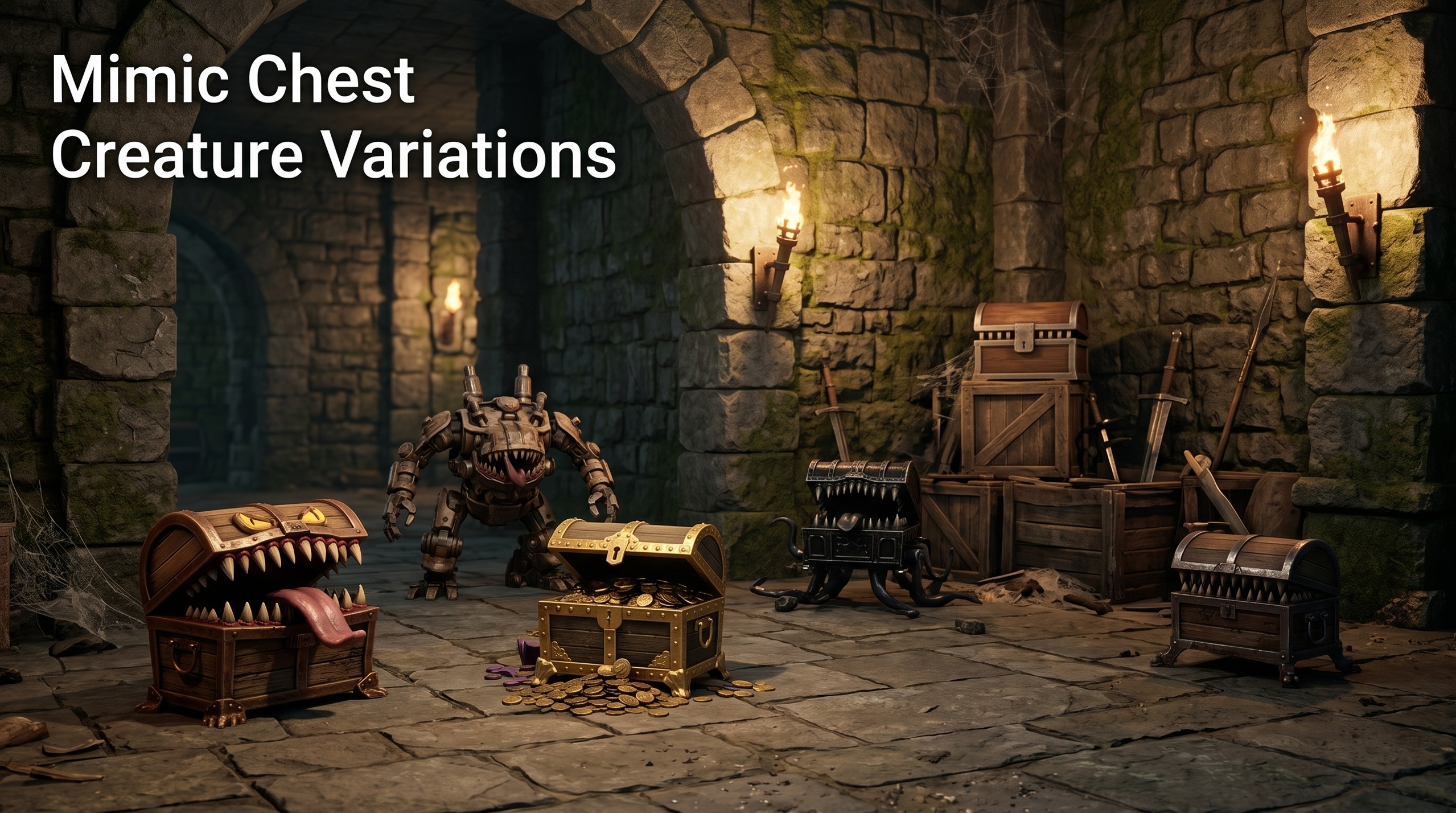 Media 1 for listing Mimic Chest Creature Variations 3D Asset Pack