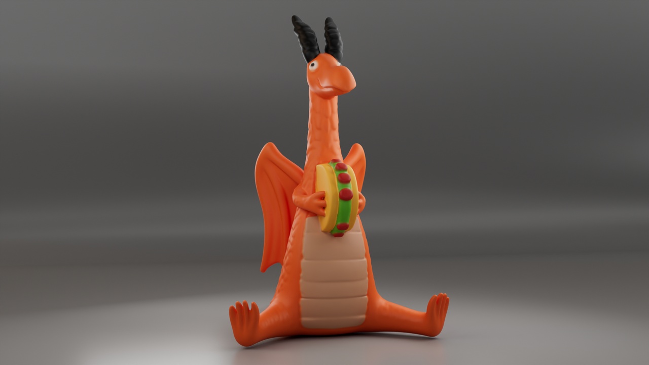 Media 1 for listing Cute Cartoon Dinosaur Drummer Trio - 3D Printable Pack