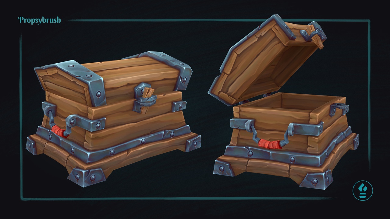 Media 1 for listing Low Poly Stylized Rustic Chest – Hand-Painted Game-Ready 3D Asset